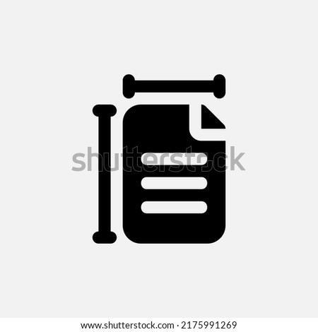 Paper size icon in solid style about text editor, use for website mobile app presentation