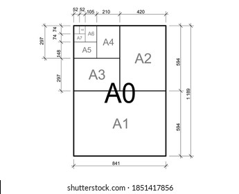 Paper size. International A series paper size formats