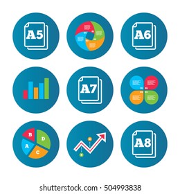 Paper size standard icons. Document symbol.
