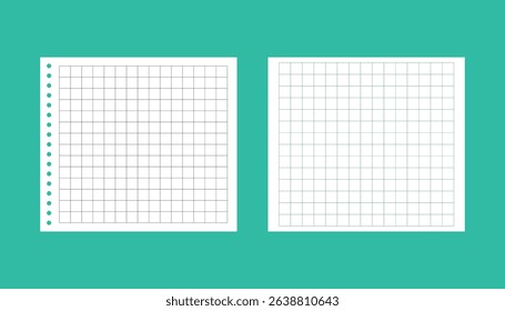 Paper size vector illustration. standard scaled size. graph paper. squared paper sheet background. pattern and tile