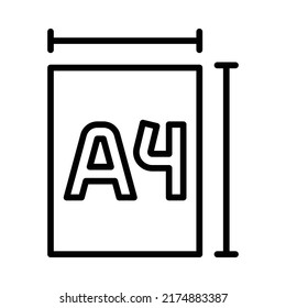 Paper Sizes Icon. Line Art Style Design Isolated On White Background