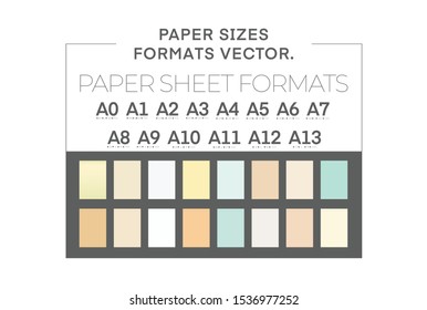 Paper Sizes, Paper Sheet paper color  Formats. A0, A1, A2, A3, A4, A5, A6, A7, A8, A9, A10, A11, A12, A13, 2AO 