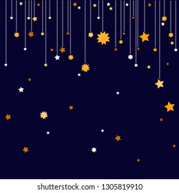 Paper sky at night. Wall decoration of the room. Background, stars, sky.