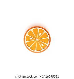 The paper is sliced with cut mandarin citrus, an excellent design for any purpose. Summer juicy orange in paper cut sytle. Vector card 3d illustration. Tropical papercraft layers fruit