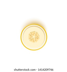 The paper is sliced with cut melon, an excellent design for any purpose. Summer, sweet melon juicy food in paper cut style. Vector card 3d illustration. Tropical papercraft layers fruit