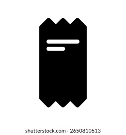 Paper Slip with Horizontal Lines, Symbolizing a Simple Purchase Summary