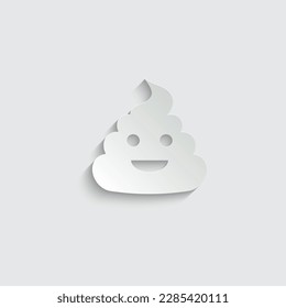 paper smiling crap icon. Pile of poo icon vector