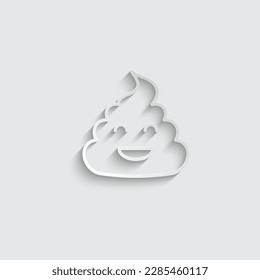 ícono de mierda de papel sonriente. Pile del vector de icono de poo