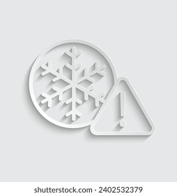 paper snow danger icon  vector, snowflake sign