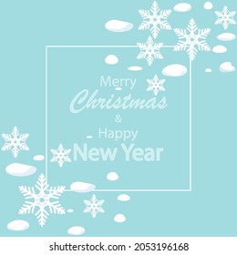 Paper snowballs and snowflakes for christmas and new year, vector art illustration.