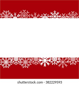 Paper snowflake border on red vector image