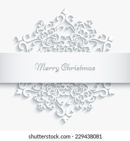 Paper snowflake, decorative winter background, vector eps10
