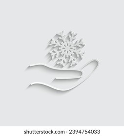 paper snowflake icon vector christmas decoration icon 
