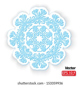 paper snowflake isolated on white background vector