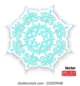paper snowflake isolated on white background vector