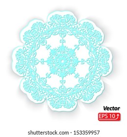 paper snowflake isolated on white background vector