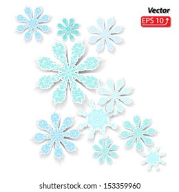 paper snowflake isolated on white background vector