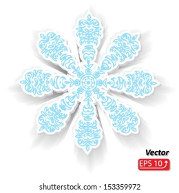 paper snowflake isolated on white background vector
