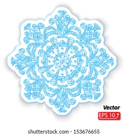 paper snowflake isolated on white background vector