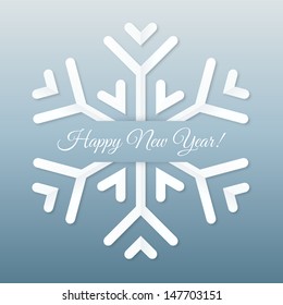 Paper Snowflake Postcard. Christmas Vector Illustration.