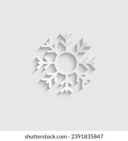 icono de copos de nieve de papel vectores de navidad icono de decoración 