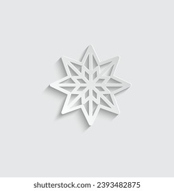 icono de copos de nieve de papel vectores de navidad icono de decoración 