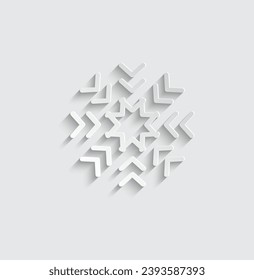 icono de copos de nieve de papel vectores de navidad icono de decoración 