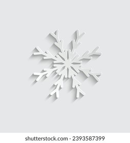 icono de copos de nieve de papel vectores de navidad icono de decoración 