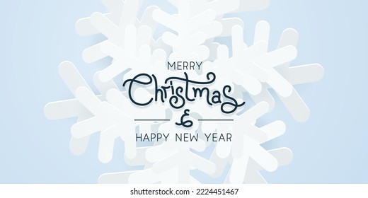Paper snowflakes over blue background, christmas illustration