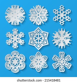 Paper Snowflakes. Set 2. Vector Illustration