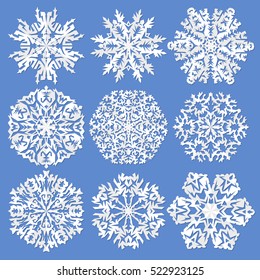 Paper snowflakes. Set Vector illustration