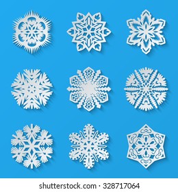 Paper Snowflakes. Vector Illustration