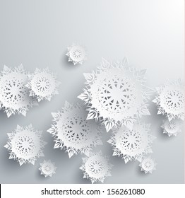 Paper snowflakes for winter background