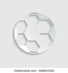 paper  soccer icon, ball sign. Football icon. vector