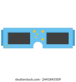 Paper solar eclipse glasses for protect eyes vector cartoon illustration isolated on a white background.