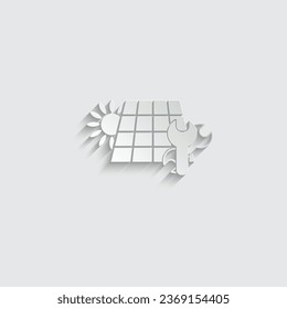 paper Solar panel  repair icon vector 