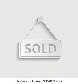 paper sold icon vector eastate house sign