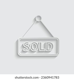 paper sold icon vector eastate house sign