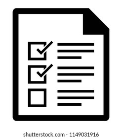 
Paper with some boxes and tick marks denoting checklist icon
