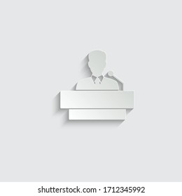 paper Speaker icon vector orator sign 