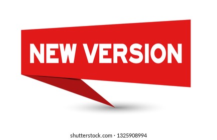 paper speech banner with word new version on white background (Vector)
