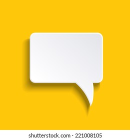 Paper Speech Bubble on yellow background eps