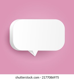 Paper speech bubble. Realistic 3D illustration