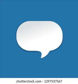 Paper Speech Bubble with round corners on bright background
