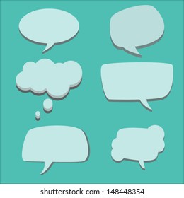  Paper Speech Bubble, Vector Illustration