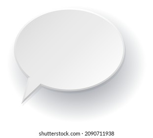 Paper speech bubble. White empty text balloon