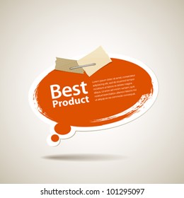Paper speech bubbles paint brush texture, vector illustration