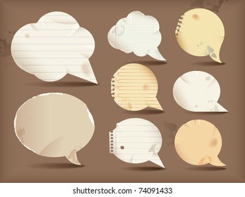 Paper speech bubbles- round