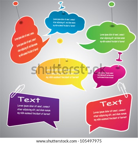 Paper speech Bubbles with Seven Colors
