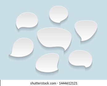 Paper speech bubbles, vector illustration